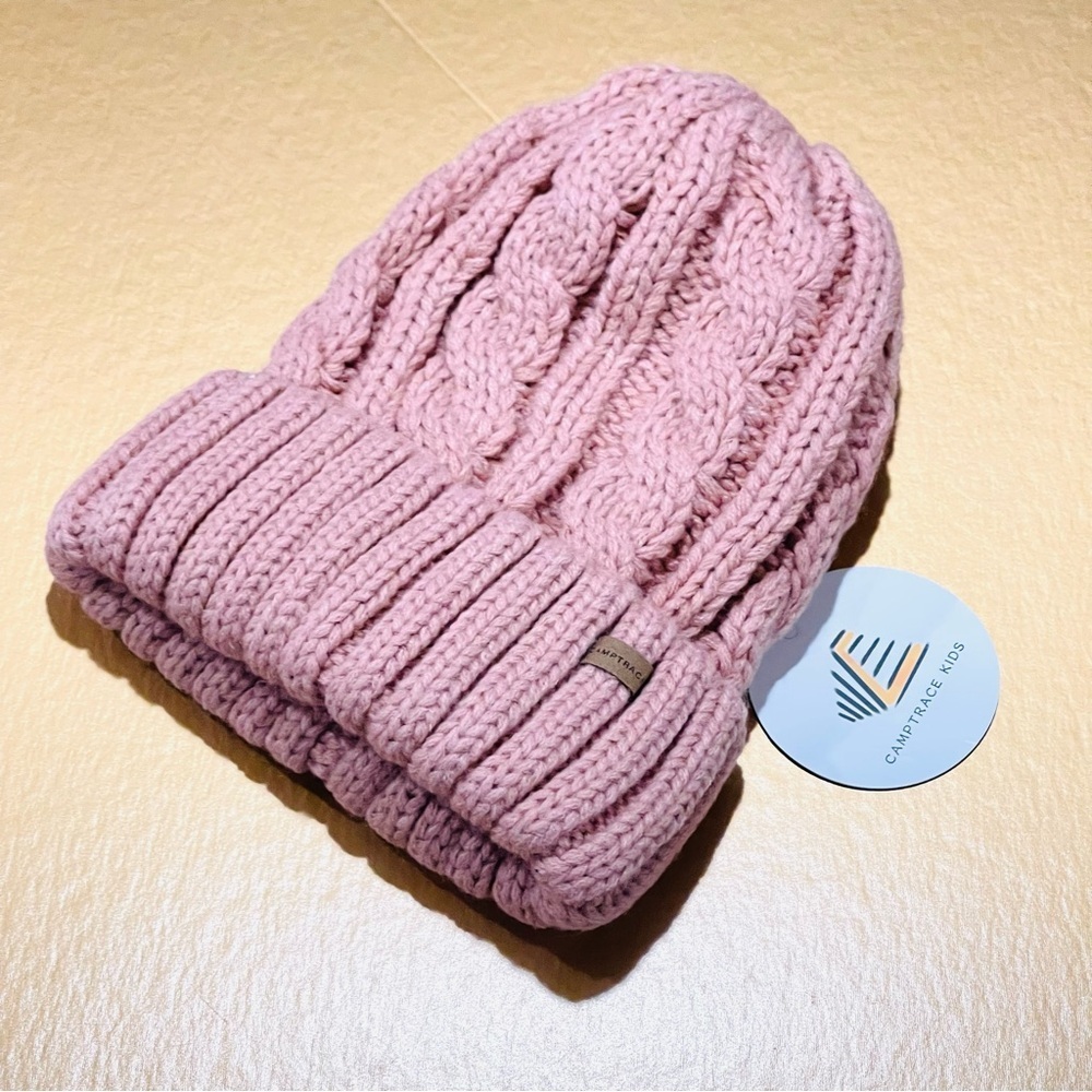 CAMPTRACE Pink Kid’s Beanie Lined Hat